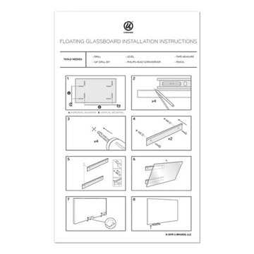 U Brands Floating Glass Dry Erase Undated One Month Calendar, 36 X 36, White freeshipping - TVN Wholesale